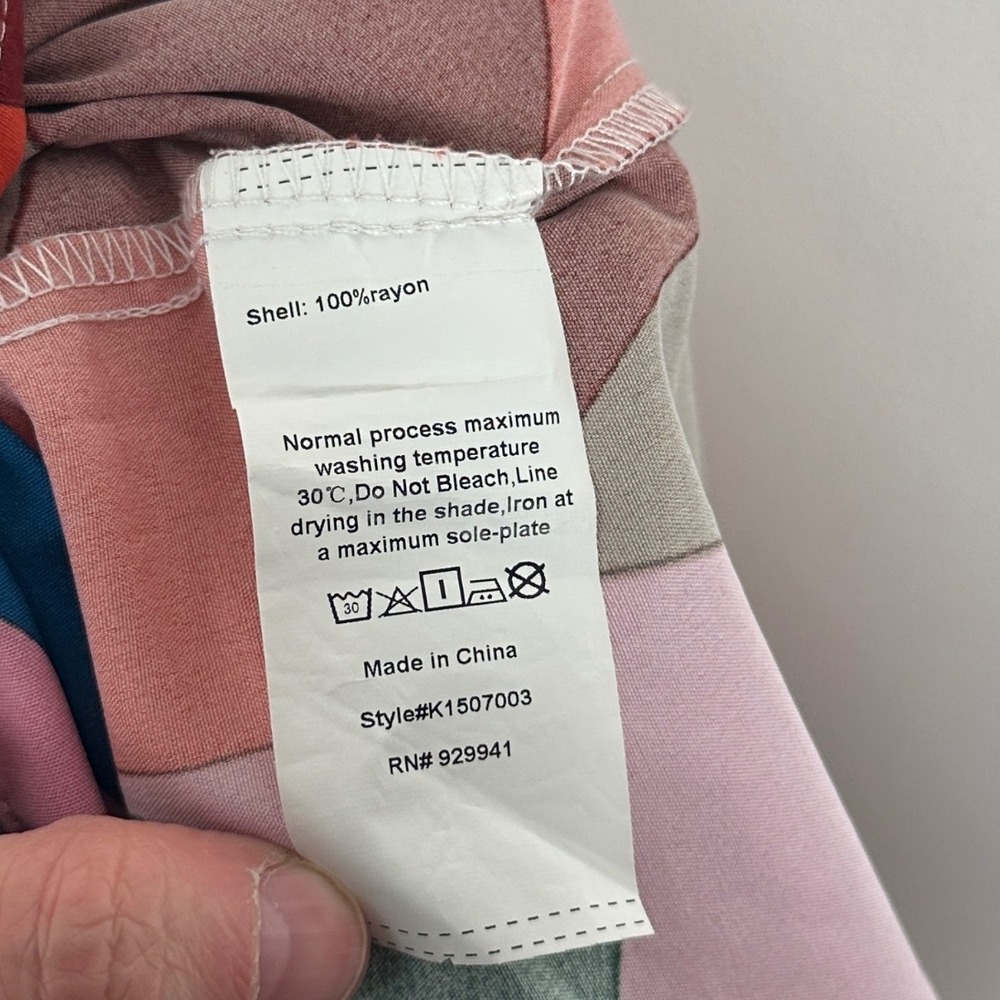 Luukse Wide Leg High Rise Pants Womens Sz Large Multicolour Geometric Print Boho - Picture 13 of 16